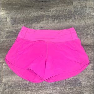 sonic pink speed up lululemon shorts size 4